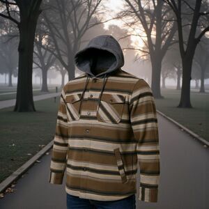 Button-Up Hoodie Sweater – Modern Striped Style – Size S NWT